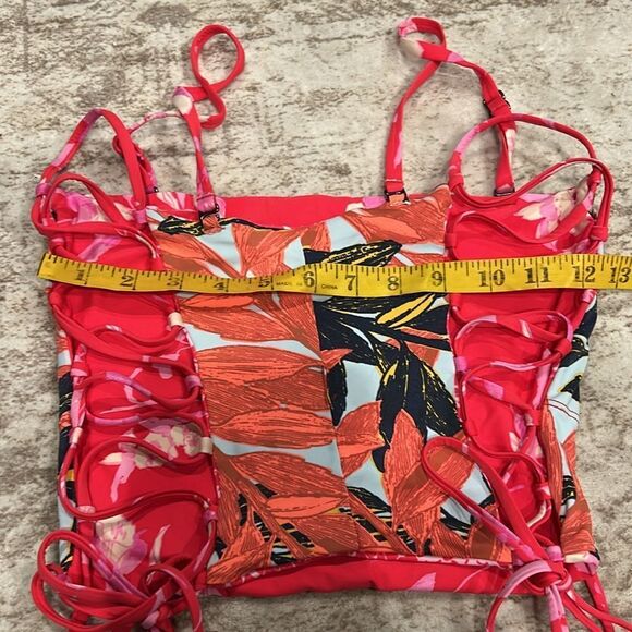 Maaji Fairy Cupid Floral Bandeau Swim Top reversible! Size small - Picture 9 of 9